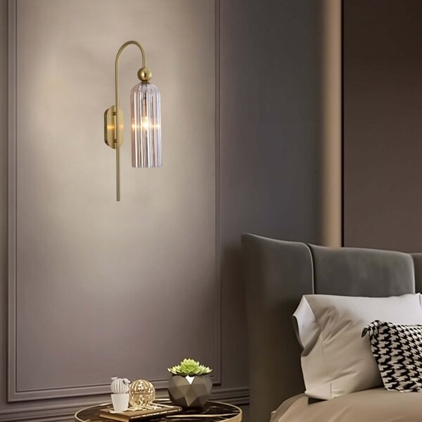 Applique PIEGA 1xE14/40W/230V ottone/beige fumé
