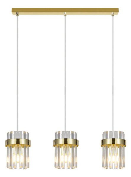 Lampadario a cavo VETRO 3xE14/10W/230V dorato