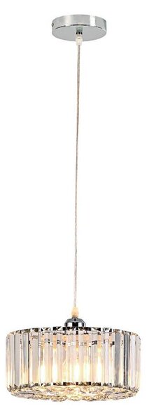 Lampadario a sospensione con cavo VETRO 1xE27/60W/230V cromo lucido
