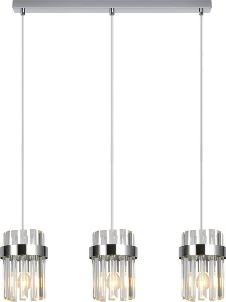 Lampadario a cavo VETRO 3xE14/10W/230V cromo lucido