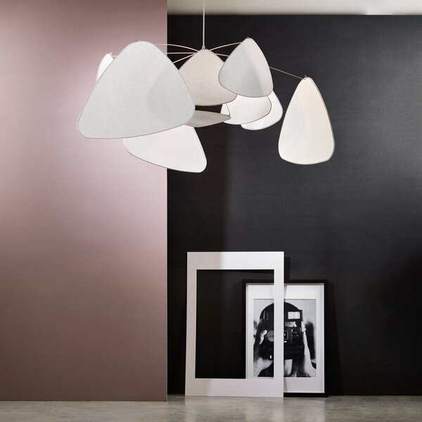 Lampada a sospensione MARKET SET, Screen XL, dimmerabile, Bianco, Soggiorno, Carta / Cartone, Design