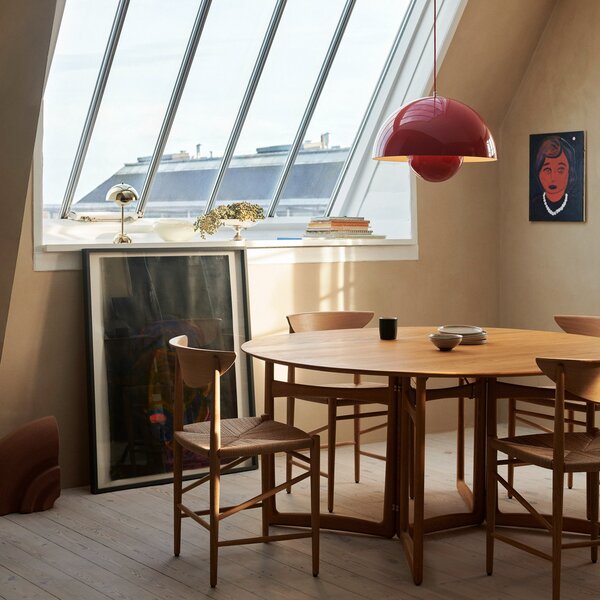 Lampada a sospensione &Tradition, dimmerabile, Rosso, Soggiorno, Metallo, Design