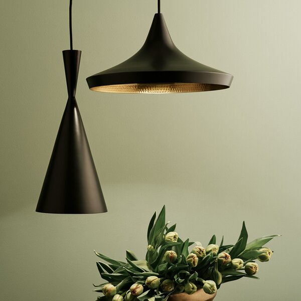Lampada a sospensione Tom Dixon, Beat, dimmerabile, Nero, Soggiorno, Ottone, Design