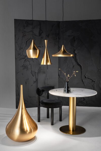 Lampada a sospensione Tom Dixon, Beat, dimmerabile, Dorato / Ottone, Soggiorno, Ottone, Design