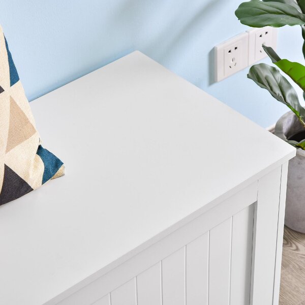 DecHome Cassapanca Panca Contenitore Dimensioni 81x40x46 cm colore Bianco