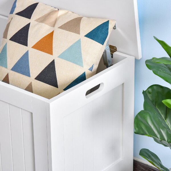DecHome Cassapanca Panca Contenitore Dimensioni 81x40x46 cm colore Bianco