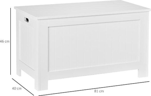 DecHome Cassapanca Panca Contenitore Dimensioni 81x40x46 cm colore Bianco