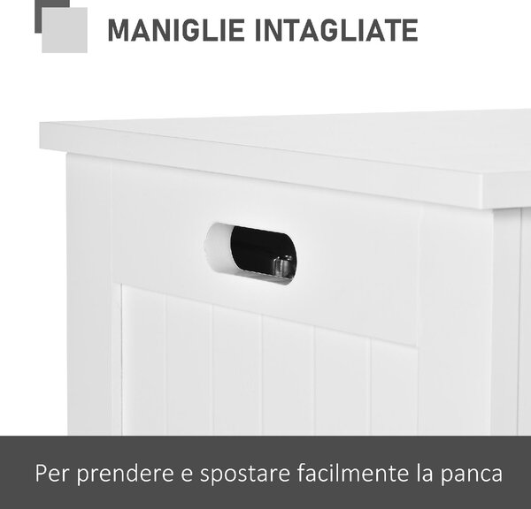 DecHome Cassapanca Panca Contenitore Dimensioni 81x40x46 cm colore Bianco