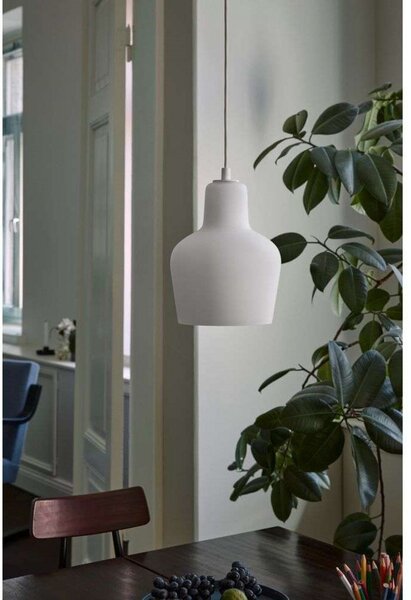 Lampada a sospensione Artek, Bianco, Sala da pranzo, Vetro