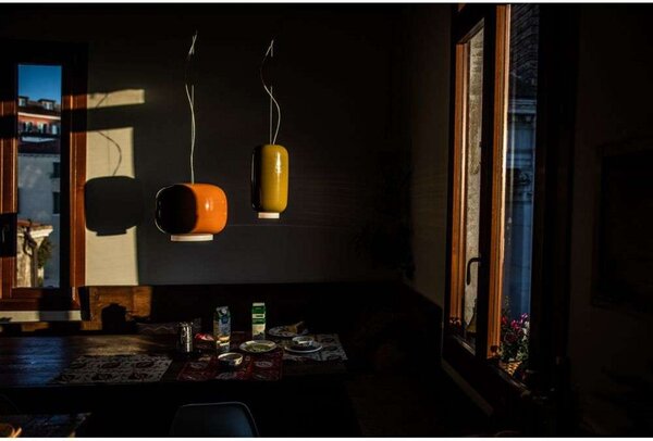 Lampada a sospensione Foscarini, dimmerabile, Grigio, Sala da pranzo, Vetro