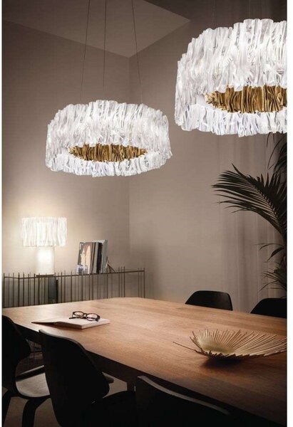 Lampada a sospensione Slamp, dimmerabile, Dorato / Ottone, Soggiorno, Plastica