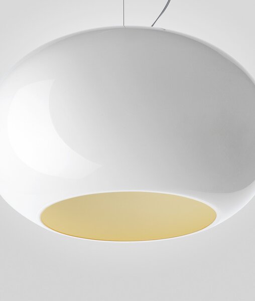 Lampada a sospensione Foscarini, Bianco, Sala da pranzo, Vetro