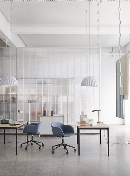 Lampada a sospensione Muuto, dimmerabile, Nero, Sala da pranzo, Tessuto / Tessile