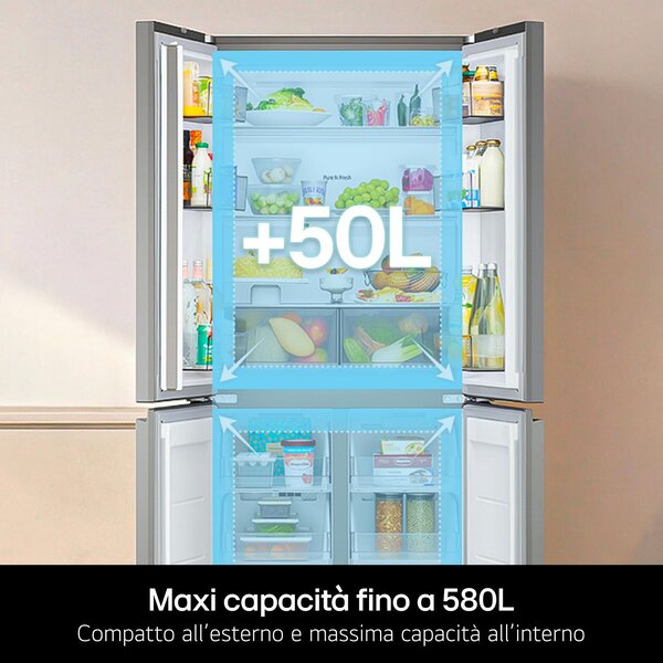 Lg Frigorifero Americano Side by Side Capacit 580 Litri Classe energetica D Raffreddamento No Frost colore Argento - GMBS30SDPY.APYQEUZ