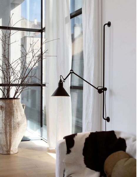 Applique da parete Lampe Gras, 214 Round, Nero, Soggiorno, Metallo, Design