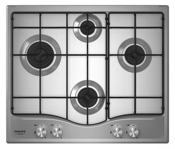 Hotpoint Ariston Piano Cottura 4 Fuochi a Gas Larghezza 60 cm in Acciaio Inox colore Inox - PCN 643N IX/HA