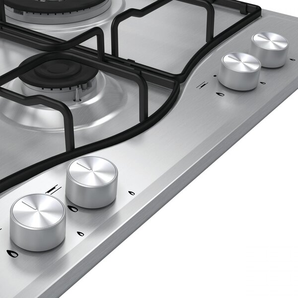 Hotpoint Ariston Piano Cottura 4 Fuochi a Gas Larghezza 60 cm in Acciaio Inox colore Inox - PCN 643N IX/HA
