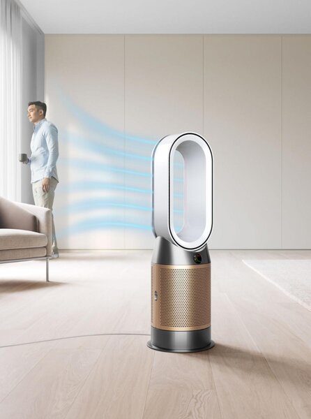 Dyson Purifier Hot+Cool PC2 De-Nox Purificatore d'Aria Filtro HEPA 13 e ai Carboni Attivi con Tecnologia Air Multiplier colore Bianco/Oro - 546327-01