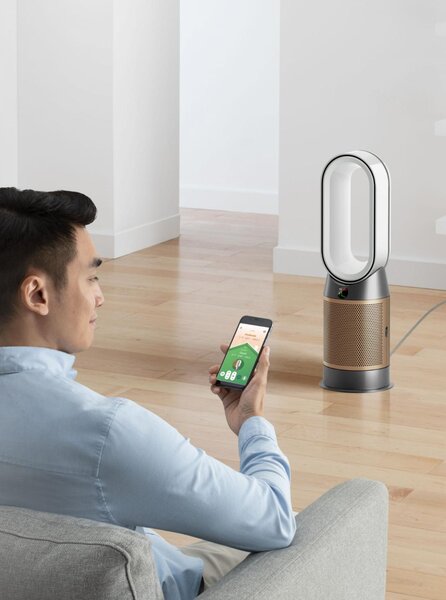 Dyson Purifier Hot+Cool PC2 De-Nox Purificatore d'Aria Filtro HEPA 13 e ai Carboni Attivi con Tecnologia Air Multiplier colore Bianco/Oro - 546327-01