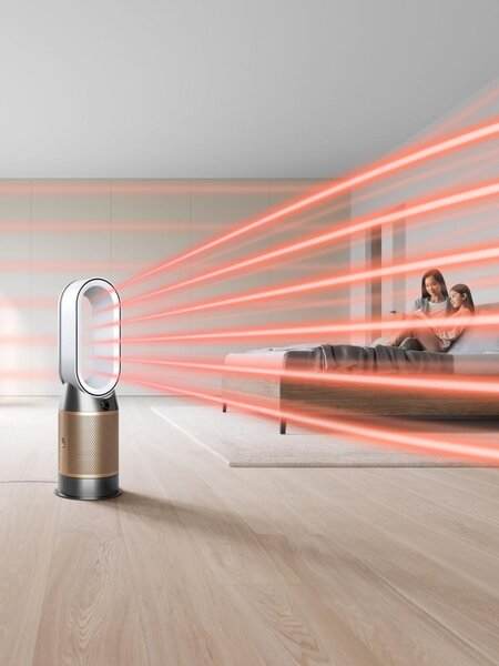 Dyson Purifier Hot+Cool PC2 De-Nox Purificatore d'Aria Filtro HEPA 13 e ai Carboni Attivi con Tecnologia Air Multiplier colore Bianco/Oro - 546327-01