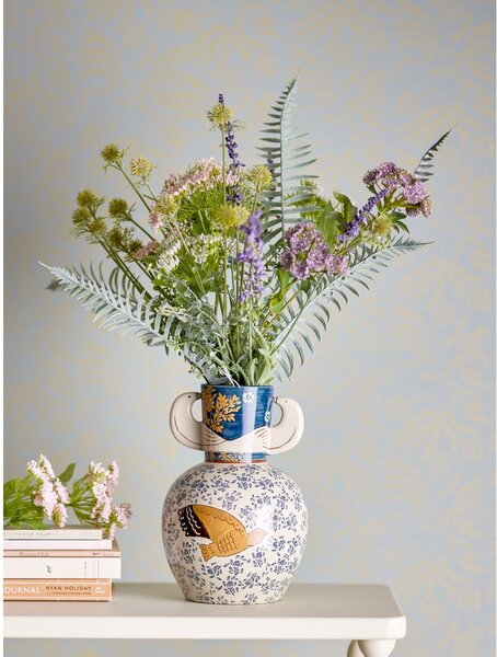 Vaso in gres dipinto a mano (altezza 23,5 cm) Hezha - Bloomingville