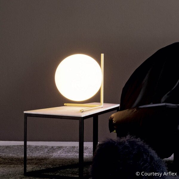 Lampade da tavolo FLOS, IC T2, dimmerabile, Dorato / Ottone, Soggiorno, Metallo, Design