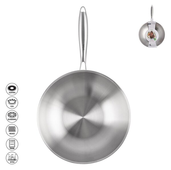 Padella wok in acciaio inox ø 30 cm Steela – Orion