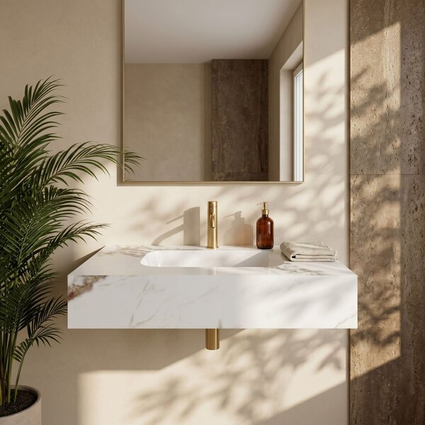 Lavabo sospeso REA Aresa Cold Jade 80