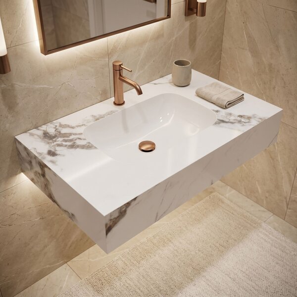 Lavabo sospeso REA Aresa Cold Jade 80