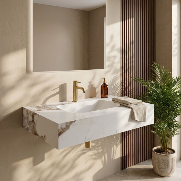 Lavabo sospeso REA Aresa Cold Jade 80