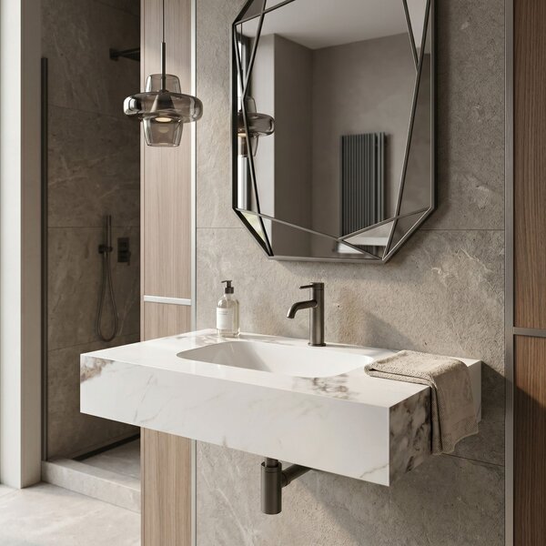 Lavabo sospeso REA Aresa Cold Jade 80