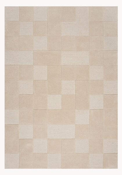 Tappeto in lana fatto a mano a pelo alto-basso Checkerboard