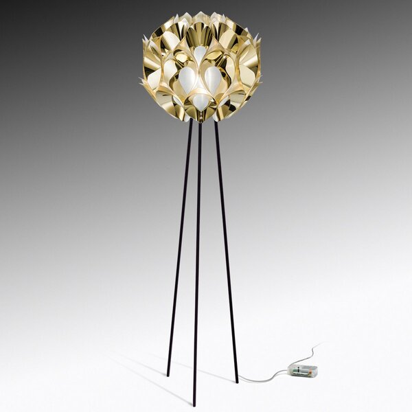 Lampada da terra Slamp, FLORA, dimmerabile, Dorato / Ottone, Soggiorno, Plastica, Design