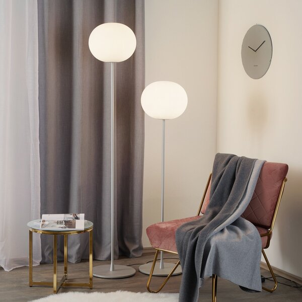 Lampada da terra FLOS, GLO-BALL, dimmerabile, Metallizzato, Soggiorno, Vetro, Design