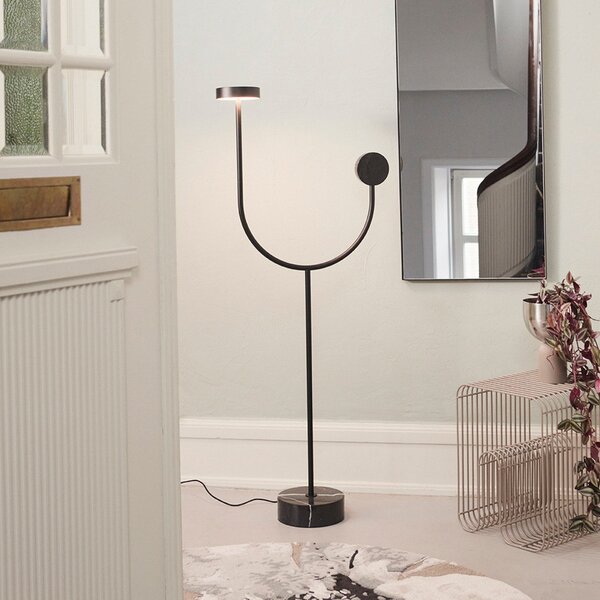 Lampada da terra AYTM, Grasil, Nero, Soggiorno, Metallo, Design