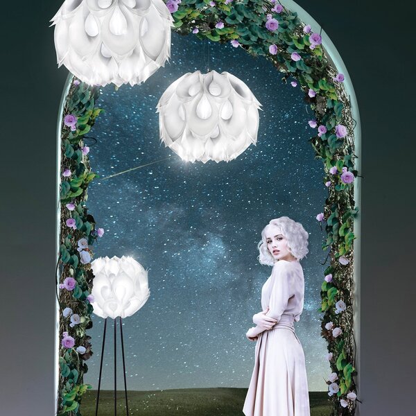 Lampada da terra Slamp, FLORA, dimmerabile, Bianco, Soggiorno, Plastica, Design