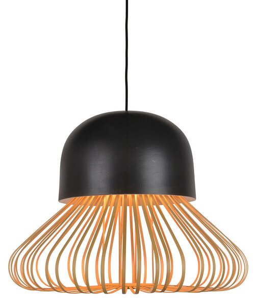 Lampada a sospensione Forestier, Anemos, dimmerabile, Nero, Soggiorno, Bambù, Design