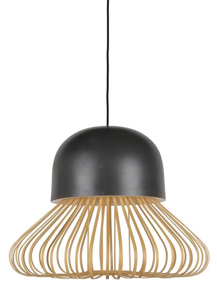 Lampada a sospensione Forestier, Anemos, dimmerabile, Nero, Soggiorno, Bambù, Design