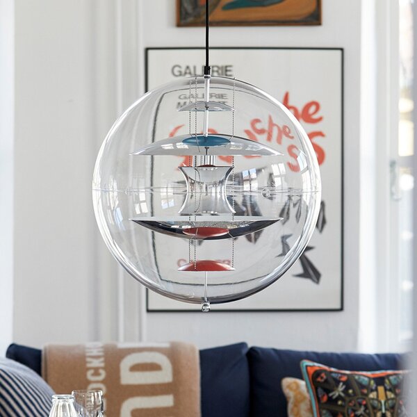 Lampada a sospensione Verpan, VP Globe, dimmerabile, Trasparente, Soggiorno, Plastica, Design