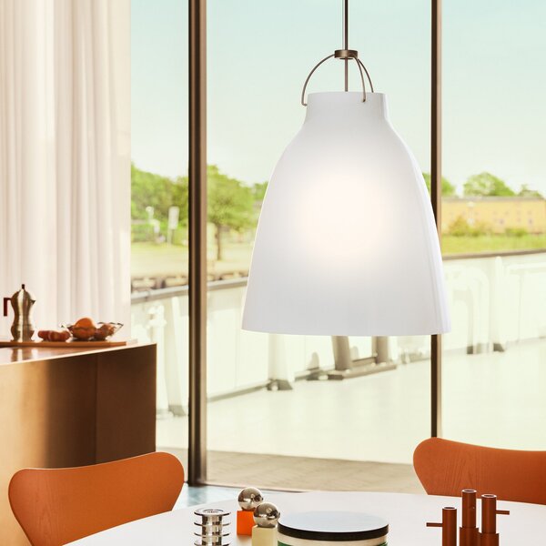 Lampada a sospensione FRITZ HANSEN, Caravaggio P3, dimmerabile, Bianco, Soggiorno, Vetro, Design