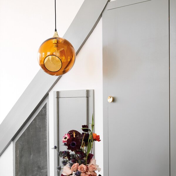 Lampada a sospensione DESIGN BY US, Ballroom XL, dimmerabile, Arancione, Soggiorno, Vetro, Design