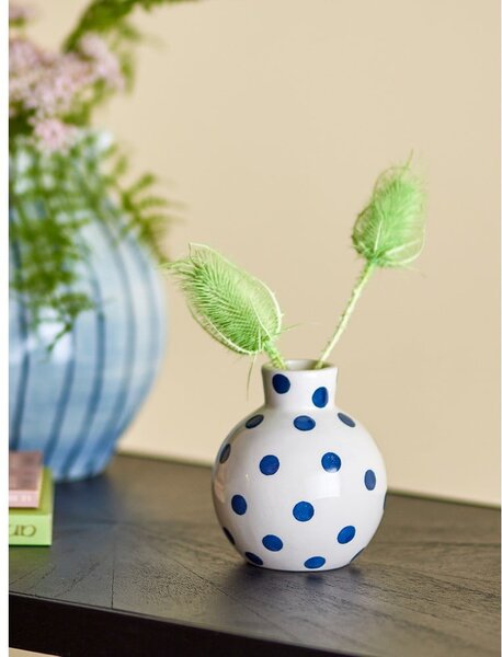 Vaso bianco in ceramica dipinto a mano (altezza 11 cm) Fian - Bloomingville