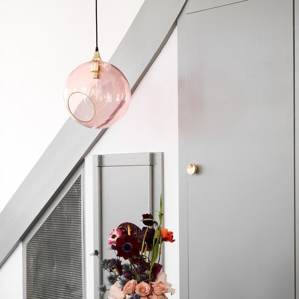 Lampada a sospensione DESIGN BY US, Ballroom XL, dimmerabile, Rosa / Rosé, Soggiorno, Vetro, Design