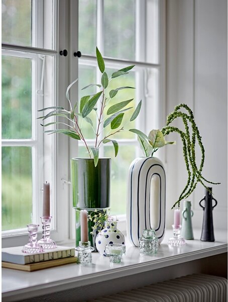 Vaso bianco in ceramica dipinto a mano (altezza 11 cm) Fian - Bloomingville