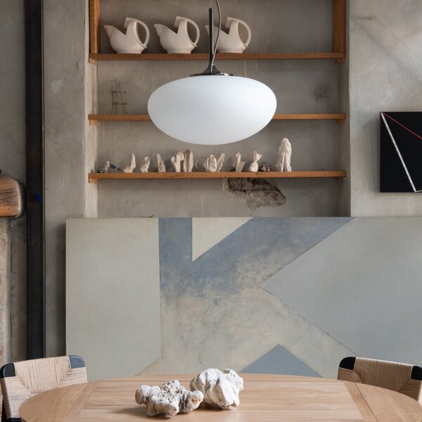 Lampada a sospensione GUBI, Stemlite, dimmerabile, Bianco, Soggiorno, Vetro, Design