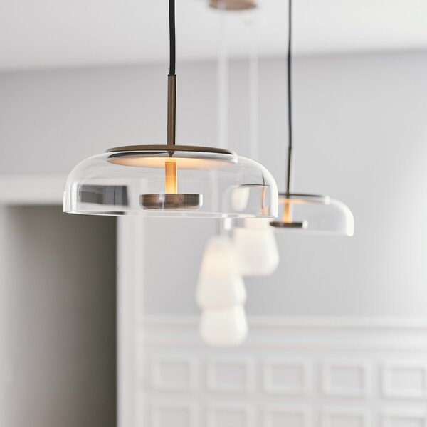 Lampada a sospensione Nuura Aps, Blossi 1, dimmerabile, Dorato / Ottone, Soggiorno, Vetro, Design