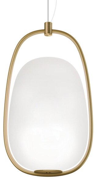Lampada a sospensione kdln, Lannà, dimmerabile, Dorato / Ottone, Soggiorno, Vetro, Design