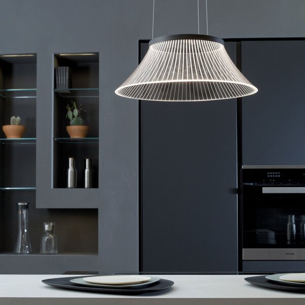 Lampada a sospensione Martinelli Luce, Plissé, Trasparente, Soggiorno, Plastica, Design