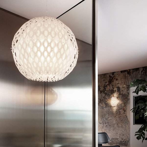 Lampada a sospensione Slamp, Charlotte, dimmerabile, Bianco, Soggiorno, Plastica, Design