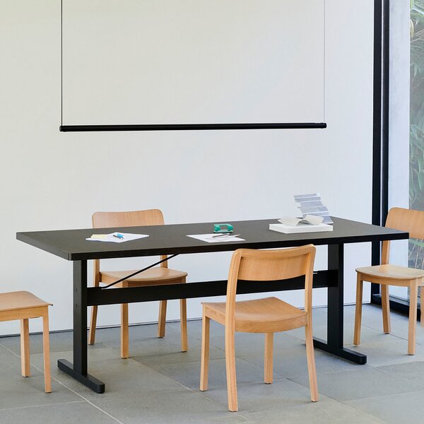 Lampada a sospensione HAY, Factor Linear 1500, dimmerabile, Nero, Cucina, Metallo, Design